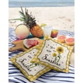 thumbnail image 3 of Pack of 2 Outdoor Pillow Covers, Farmhouse Sunflowers Yellow and White Plaid Waterproof Square Throw Pillowcase Cushion Decorative Pillow Covers for Couch Patio Tent, 26x26 in, 3 of 6