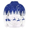 thumbnail image 3 of Fengqque Men's Casual and Comfortable Sweatshirt Long Sleeve Stand Up Collar Zipper Christmas Print Pullover Top Blue 16(XXXXL), 3 of 3