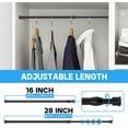 thumbnail image 4 of 2 Pack Tension Curtain Rod Adjustable 16-28 inch Spring Tension Rod Black Curtain Rod Small Short Adjustable Spring Rod Extendable Tension Rod for Window, Cupboard Bars, Bathroom, Cupboard,Kitchen, 4 of 9