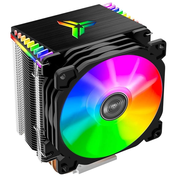 CR1400 RGB CPU Air Cooler, 92mm PWM Cooler with 4 Heat Pipes, Removable Computer PC Fans Easy to Install, Quiet Rainbow Cooling Fan for Intel LGA 1851/1700/1200/1151, AMD AM4 AM5, Black