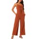 thumbnail image 2 of INSPIRAR CHIC Mono Casual de Pierna Ancha con Tirantes de Espagueti y Cordón para Mujeres en Rojo Ladrillo M, 2 of 6