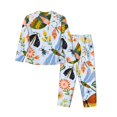 thumbnail image 2 of Bingfone Womens Pajama Sets Insects And Flowers Print,Long Sleeve Loungewear Pajamas Set-Xx-Large, 2 of 9