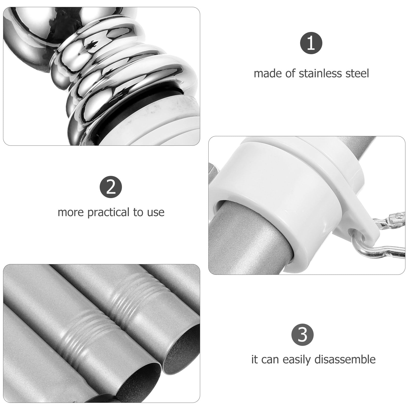 OULII 1Set Rustproof Stainless Steel Flagpole for Outdoor Use Smooth Polished Flag Stand for Yard