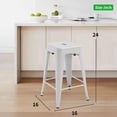 thumbnail image 7 of NiamVelo Counter Height Bar Stools Set of 4 Metal Bar Stools 24 inch Stackable Stools Modern Industrial Stools for Kitchen, White, 7 of 7