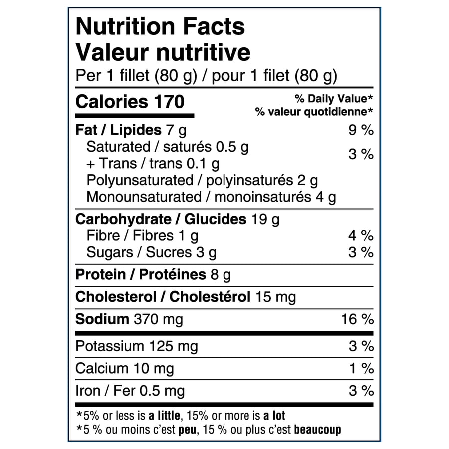 BlueWater Seafoods Crunchy Breaded Haddock, Wild Caught Haddock, Frozen, 7 Count, 525 g, Crunchy breaded haddock fillets