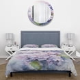 thumbnail image 3 of Designart "violet Hydrangea Graceful Whispers" Floral Bedding Covert Set - Hydrangea Purple Traditional Bed Set With 2 Shams, 3 of 6