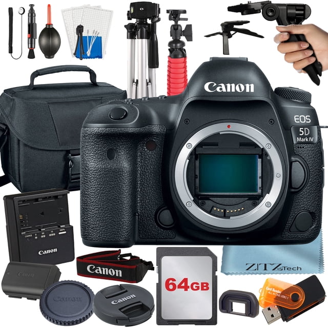 Canon EOS 5D Mark IV Full Frame DSLR Camera (Body Only) with 64GB Card + Case + Tripod + ZeeTech Accesory