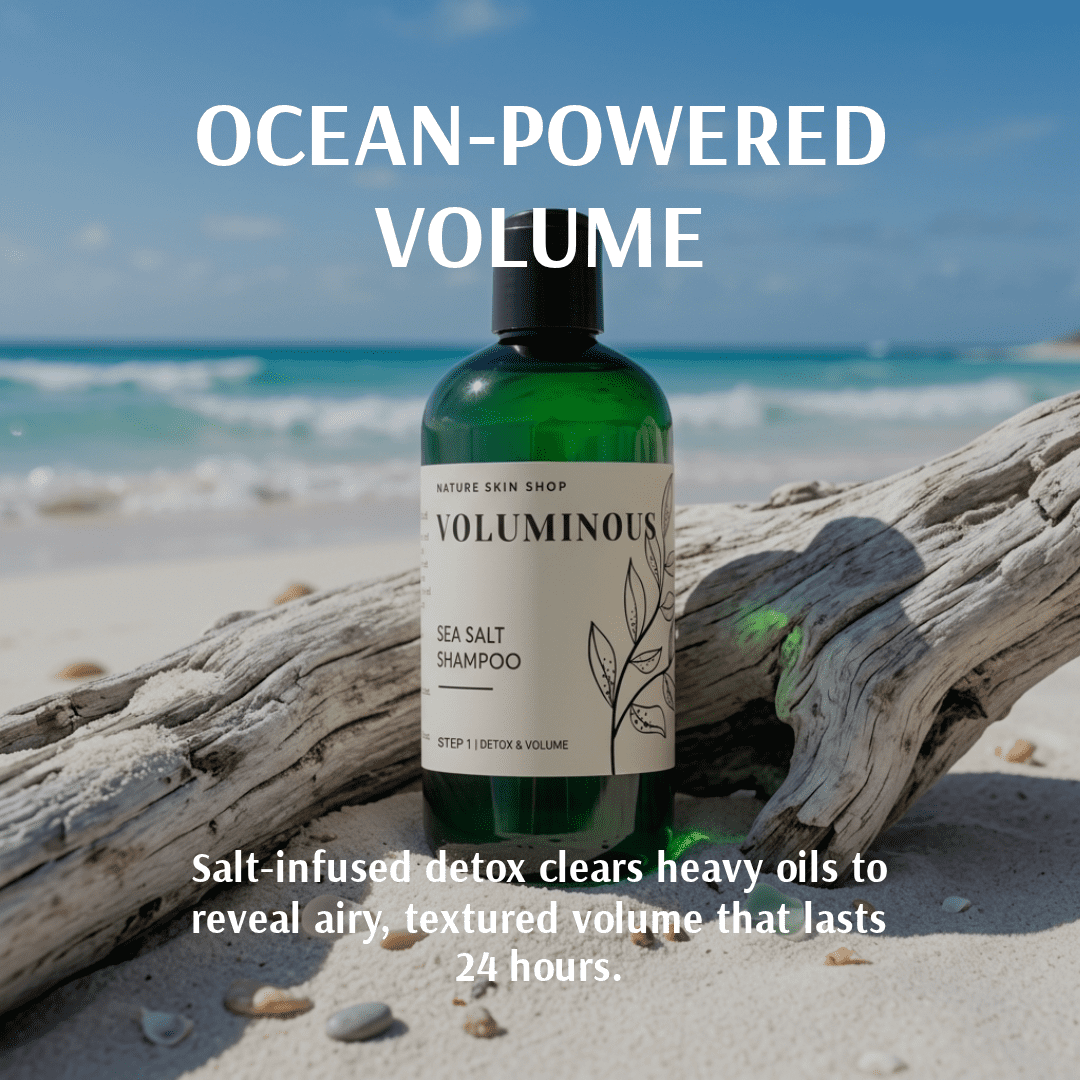 Nature Skin Shop Voluminous Thickening Daily Shampoo with Dead Sea Salt & Rice Protein, Sulfate-Free