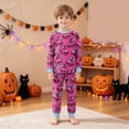 thumbnail image 5 of TOWED22 Toddler Girls Boys Halloween Skeleton Pajamas Sets Kids Cute Pumpkin Sleepwear Boys Halloween Ghost 2 Pcs PJS(Hot Pink,5-6 Y), 5 of 9