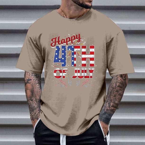 Tops para hombre, blusas y camisas de cuello redondo y manga corta para hombre, tops casuales de cuello redondo y manga corta con estampados especiales para hombre.