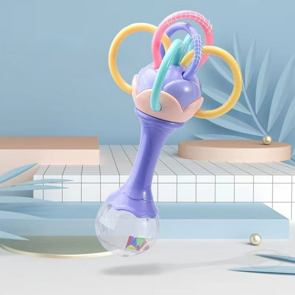 FEOLGEHLY Baby Rattles 0-6 6-12 Months, Baby Teething Toys with Music Light, Infant Educational Learning Toys, Hand Cranked Bells for Toddler, Teethers for Newborn Baby Boy Girl Gifts for Christmas