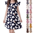 thumbnail image 5 of LRen Girls Halloween Dress, Kids Ghost Pumpkin Print Holiday Clothes, Soft Flutter Sleeve Halloween Dress for Kids Girls, 5 of 6