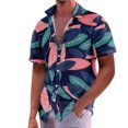 thumbnail image 1 of Men'S Casual Loose Fitting Short Sleeved Shirt Fashionable Lapel Shirt Top 3XL, 1 of 5