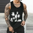 thumbnail image 2 of Mens Big and Tall Summer Stringer Tank Tops Hawaiian Vacation Beach Tanks Trendy Sleeveless Breathable Muscle Shirts Lightweight Comfy Crewneck Undershirt, 2 of 6