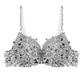 thumbnail image 6 of Aislor Womens Sparkle Sequins Beading Padded Bra Belly Dance Rave Crop Tops A Silver 34A, 34B, 6 of 7