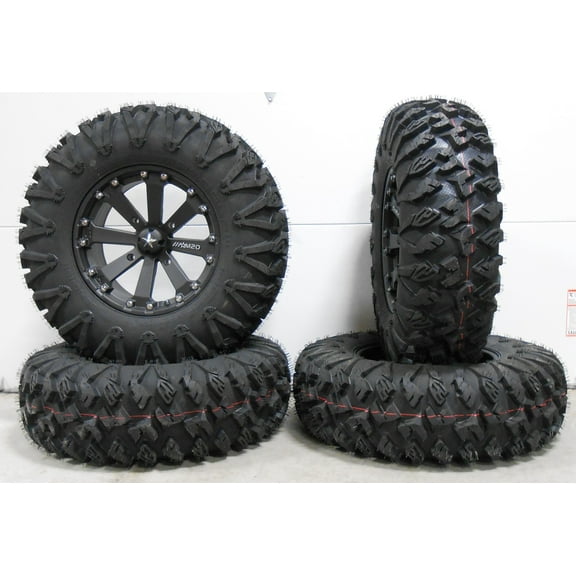 MSA Black Kore 16" UTV Wheels 32" MotoClaw Tires Polaris RZR XP 1000 / PRO XP / Ranger XP 900/1000