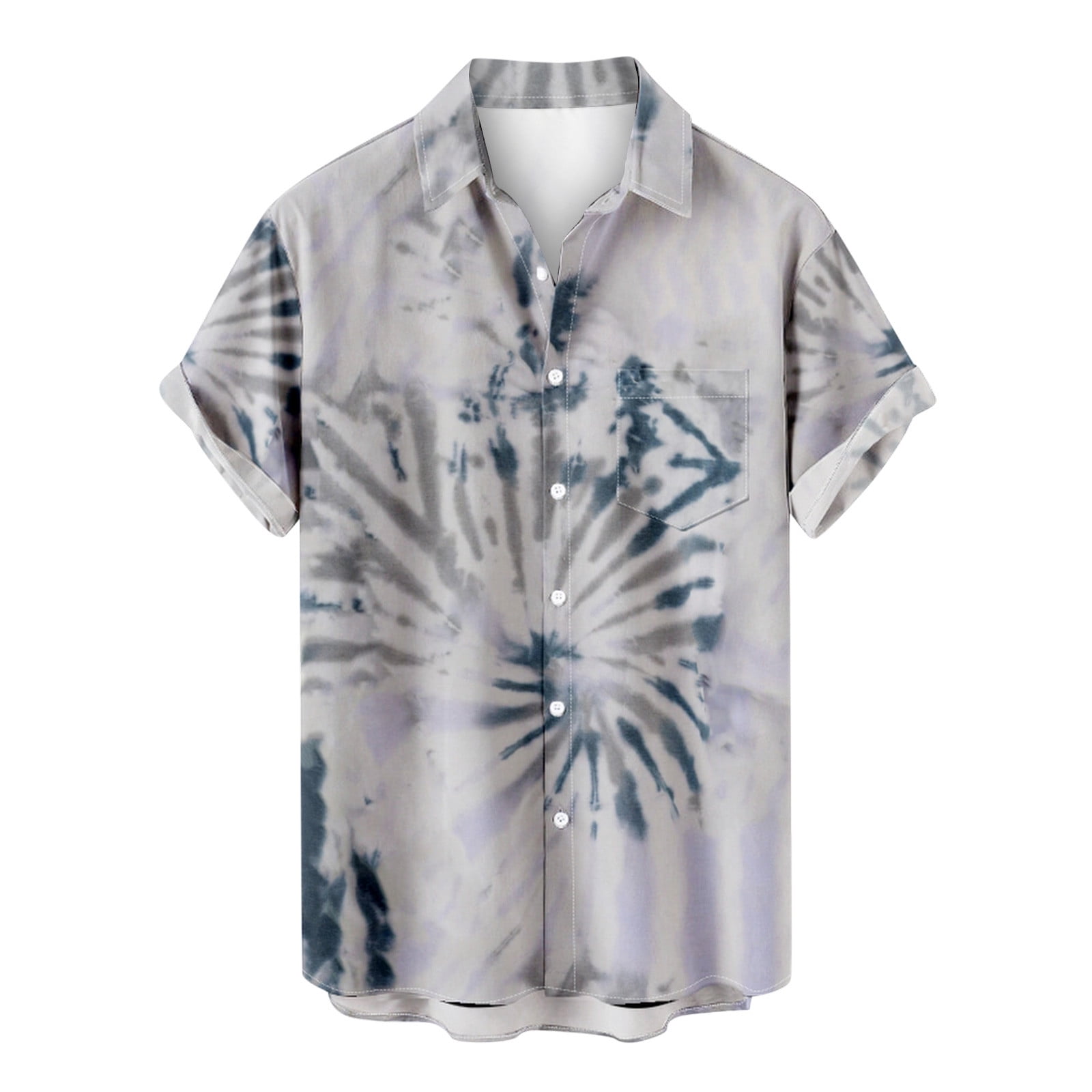 RYRJJ On Clearance Hawaiian Shirt for Men Summer Fashion Tie Dye Print ...