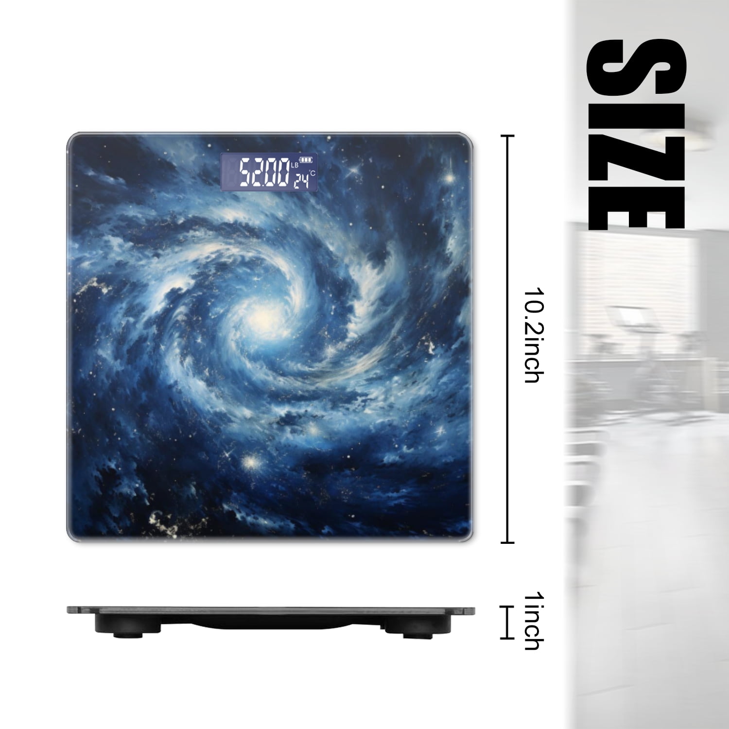 Bathroom Scale, Highly Accurate Digital Body Scale,Precisely Measures Weight up to 400 lbs-Oil Painting Of The Spiral Galaxy In Deep Space