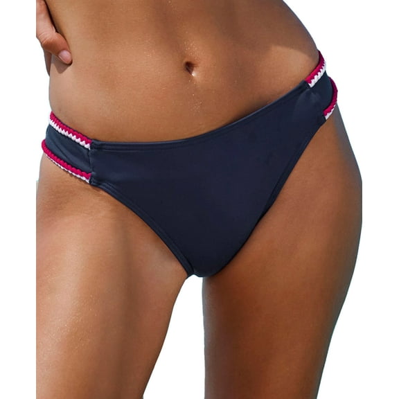 LASCANA Women's Contrast Trim Bikini Swimsuit Bottom