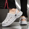 thumbnail image 4 of Rokment Womens Mens Clogs Garden Shoes with Back Strap Unisex Adult Quick Drying Comfortable Chunky Platform Arch Support Nursing Walking Closed Toe Sandals Grey Size 8, 4 of 6
