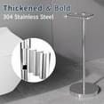 thumbnail image 5 of Toilet Paper Holder Stand, Post Pivoting Design Free Standing Toilet Paper Holder, SUS304 Stainless Steel Toilet Paper Roll Holder, Heavy Stable Base (Chrome), 5 of 12