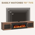 thumbnail image 6 of BaPiPro 70" Fireplace TV Stand, Floating TV Stand with 36" Embedded Electric Fireplace for Home Living Room & Entertainment Centre, Brown, 6 of 8