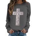 thumbnail image 1 of Chandail en Molleton à Col Rond pour Femmes Imprimé Los Angeles Automne Col Rond Manches Longues Chandail en Molleton Oversize Chandail avec Design à Épaules Tombantes Chandail Femme Gris P, 1 of 4