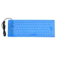 thumbnail image 2 of SPRING PARK Foldable 85Keys Soft Silicone Mute USB Wired Waterproof Mini Keyboard Computer Accessory (Blue), 2 of 7