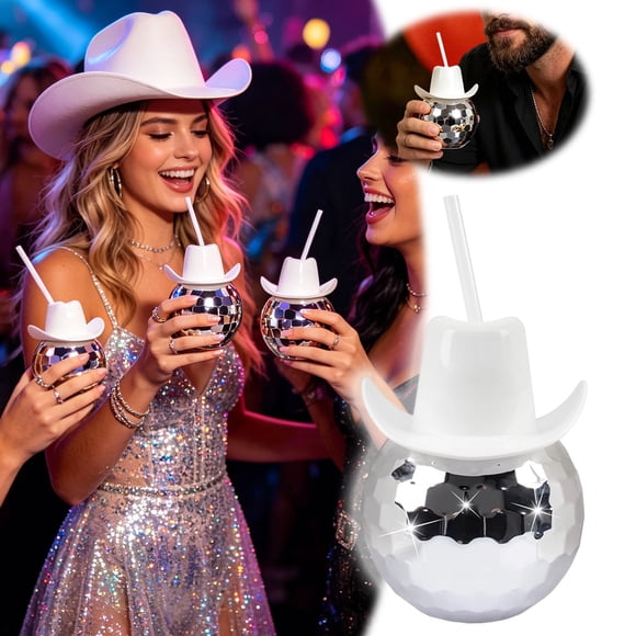 Tong Disco Cowboy Hat Shaped Tumbler With Novelty Drinking Cup For Parties And
