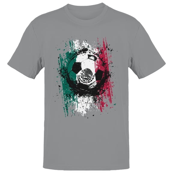 Mexico Soccer Grunge Men's Sport Grey T-shirt