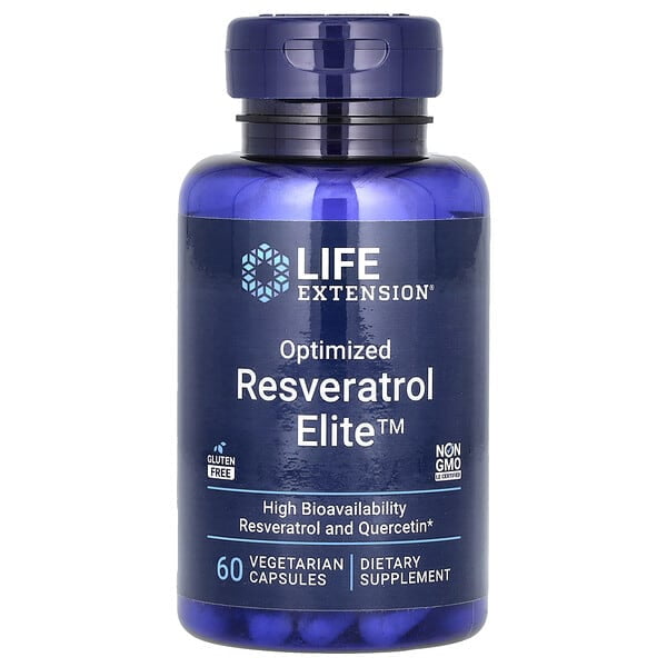 Life Extension | Resveratrol Elite, 60 Cápsulas, Suplemento para el Apoyo del Corazón