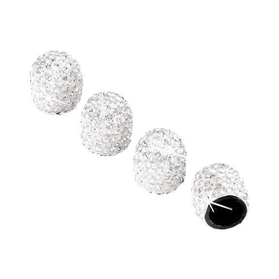 Designice 4 Pieces Tire Valve Caps,Bling Valve Stem Caps for Car,Diamond White Tire Caps