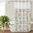 thumbnail image 3 of Spring Flowers No Hook Shower Curtain Waterproof,Bathroom Curtains with Snap in Liners and See Through Top Window,Farmhouse Sage Green Pastoral Floral Leaf Hotel Bathtub Curtains Shower 36"Wx78"L, 3 of 8