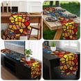 thumbnail image 6 of Blue Red Yellow Table Runner 72 Inches Long, Modern Colored Rainbow Stained Glass Kitchen Coffee Dining Table Decoration for Home Party Birthday Wedding Home Decor 18x72 Inches, 6 of 8