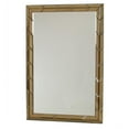 thumbnail image 1 of Benzara BM229406 Rectangular Wood Frame Beveled Mirror, Brown & Silver, 1 of 5