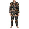 thumbnail image 3 of Picia Forest Elf Pattern Men’s Long-Sleeve Sleepwear Set - Soft 2-Piece Loungewear with Pockets, Comfy PJs for Relaxing Nights-XX-Large, 3 of 7