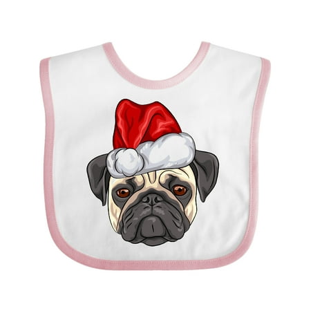 

Inktastic Christmas Pug Dog Santa Gift Baby Boy or Baby Girl Bib
