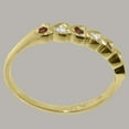 thumbnail image 4 of LBG British Made 14k Yellow Gold ring with Cubic Zirconia & Natural Garnet Womens Eternity Ring - 33 size options - Size 11.25, 4 of 9