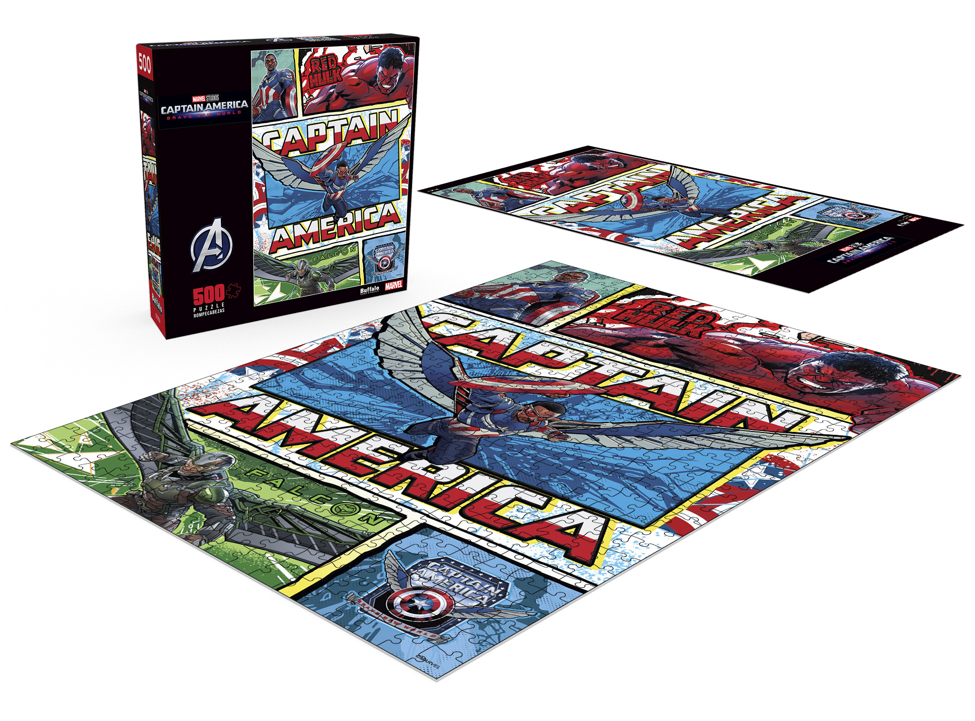 Buffalo Games Captain America Brave New World 500-Piece 21.25 x 15-Inch Interlocking Jigsaw Puzzle for Adults Ages 14+