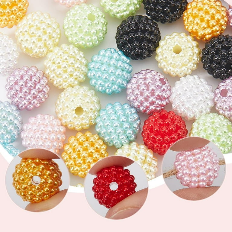 30Pcs Bubblegum Beads 20mm Rhinestone Beads Bulk Large Opaque