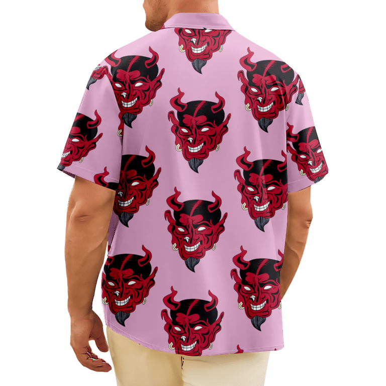 Demon Hawaiian Shirt in Pink 