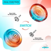 Magicyoyo K2 Crystal Yoyo - Professional Responsive Yo-yo for Kids Beginners + Extra Unresponsive Bearing + 12 Strings ( Blue Orange)
