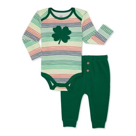 

Wonder Nation Baby Boy St. Patrick Bodysuit & Pants Set 2-Piece Sizes 0M-24M
