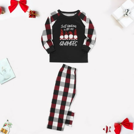 

DAETIROS Soft Pajamas Home Two-piece Cute Beach Christmas Parent-child clothing Wine