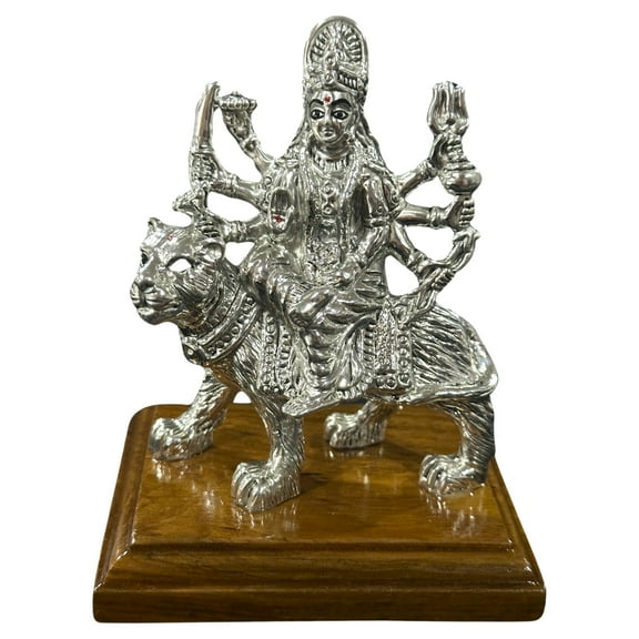 999 Pure Silver Ambe / Durga Mata Idol / Statue / Murti (Figurine #08)