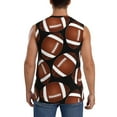 thumbnail image 4 of Haiem Men's Brown Football On Black Print Tank Tops Summer Sleeveless Cut Off Workout T-Shirts Fitness Vest Athletic Undershirts-3X-Large, 4 of 8
