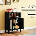 thumbnail image 5 of Nmkwnr Wood Coffee Bar Cabinet with Shelf, 2 Doors Buffet Cabinet for Living Room, Dining Room, Kitchen, Black, 5 of 7
