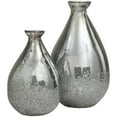 thumbnail image 5 of DecMode 12", 9"H Textured Teardrop Gray Glass Vase, Set of 2, 5 of 7