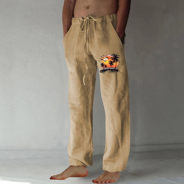 Pantalones largos para hombre, moda, estampados, casuales, cintura elástica con bolsillo, pantalones deportivos, pantalones de poliéster para hombre.