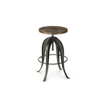 Steve Silver Sparrow Indoor Swivel Backless Adjustable 32" Height Round Bar Stool, Brown